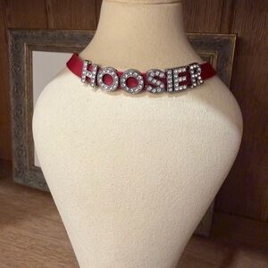 Indiana Hoosier Red and Silver Necklace/Choker Custom Made